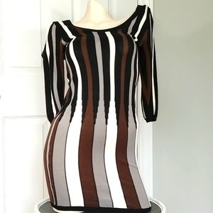 Mini body con striped knit dress size small, Y2k